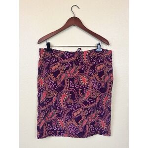 Vtg Jonathan Martin Paisley Skirt Whimsigoth Y2K Boho Pencil Midi Purple Large